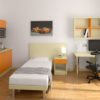 3D Rendition Students Hostel Room Interior Rendering Italy