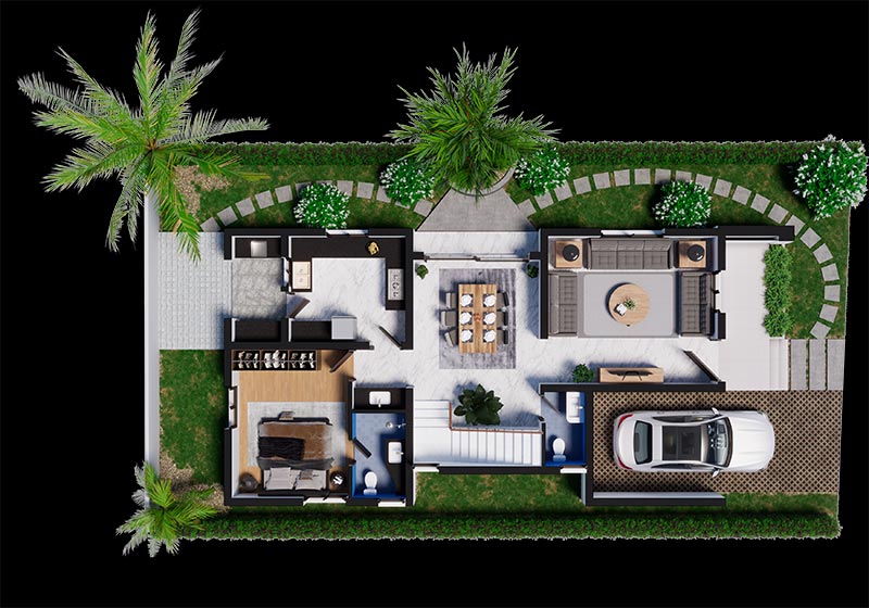 architectural floor plan rendering